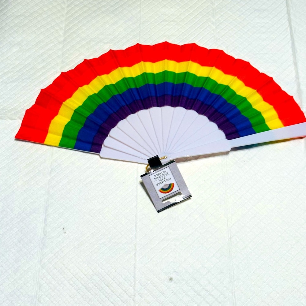 2 Rainbow Foldable Fans/Pride Fans/Celebrations/ Brand new